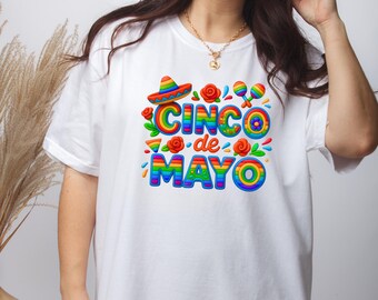 Cinco De Mayo Shirt, Rainbow Fiesta Tee, Mexican Party Shirt, Colorful Cinco De Mayo Shirt, Pride Fiesta Shirt