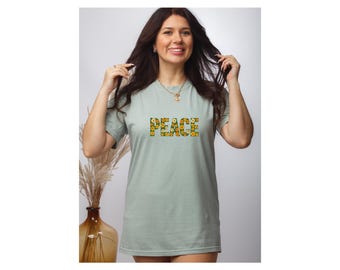 Peace Sign Racerback Tank – Floral Daisy Summer Shirt