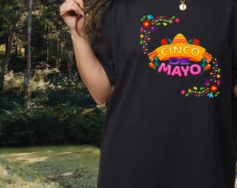 Cinco De Mayo Shirt, Fiesta Floral Tee, Mexican Holiday Shirt, Colorful Typography Shirt, Party Shirt