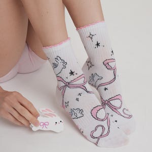 Cute Rabbit Grip Socks, Pilates Socks image 1