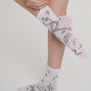 Cute Rabbit Grip Socks, Pilates Socks image 2