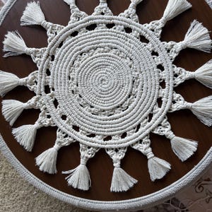 Large 18” Handmade Macramé Doily – Boho Table Decor / Centerpiece