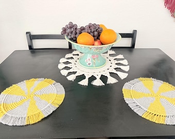 Handmade Macrame Placemat: Boho Table Decor 12 inches