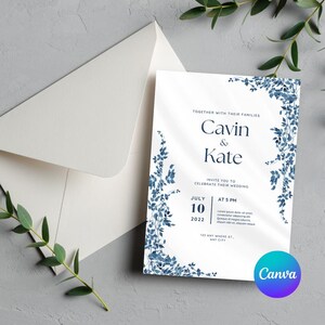 Plantilla de invitación de boda editable en Canva / Descarga instantánea / Invitación digital / Tarjeta de boda minimalista moderna
