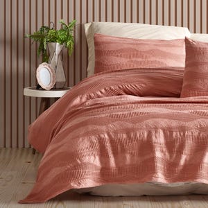 Cotton Waffle Blanket, Throw Blanket Couch, Organic Waffle Duvet Cover, Soft Bedspread, Premium Bedding, Luxury Quilt Cover, King Bed Cover