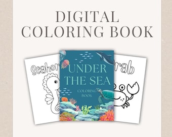 Libro para colorear de la vida marina: Más de 25 páginas submarinas (descarga digital)