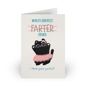 Playful Cat Greeting Cards | Cute Father&#39;s Day Card, Funny Dad Card, Birthday Card, 1 or 10-pcs Set