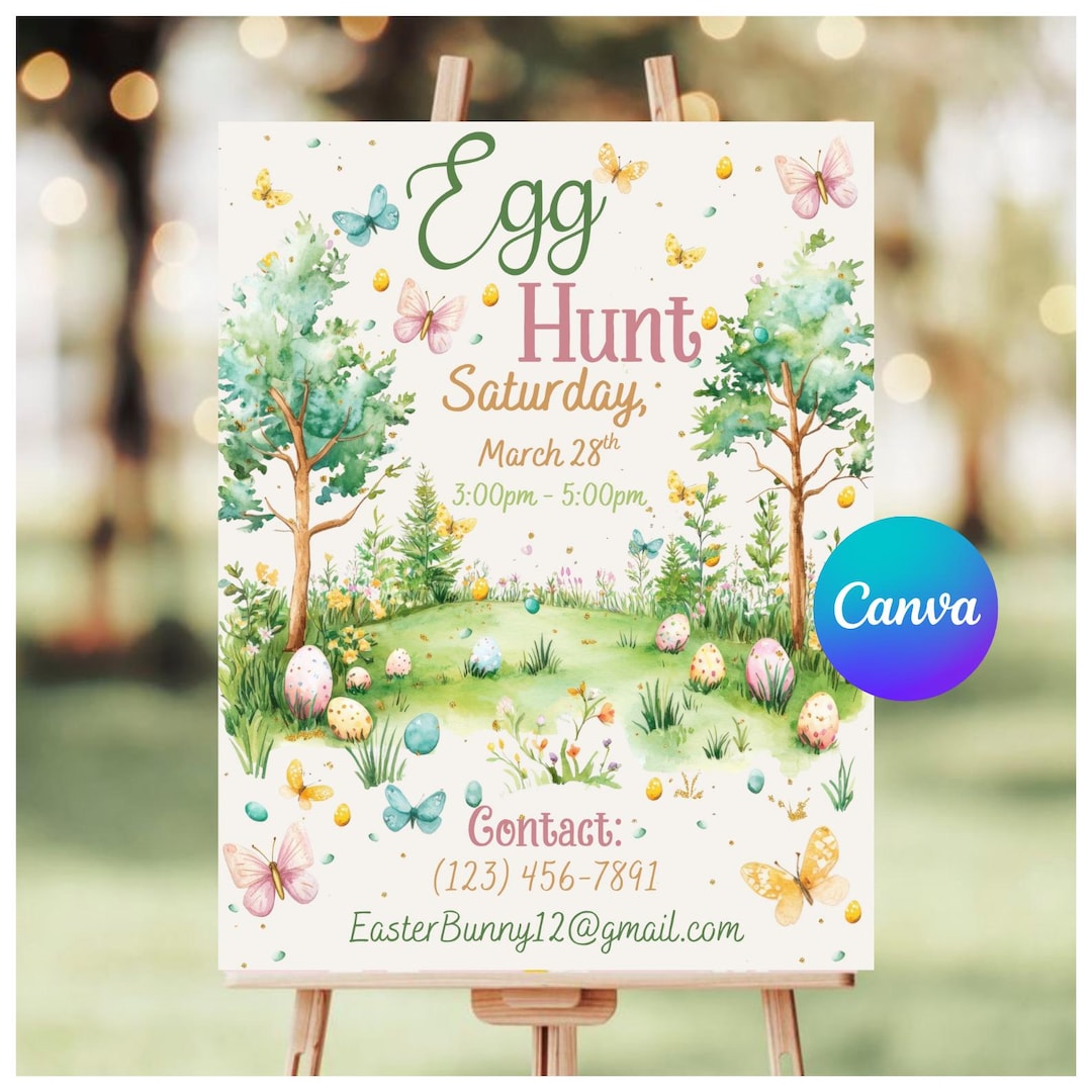 Editable Easter Egg Hunt Flyer | Whimsical Spring Party Invitation ...