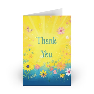 Biglietti di auguri floreali di ringraziamento, biglietti con fiori vivaci per tutte le occasioni, confezione da 1 o 10, compleanno, apprezzamento, primavera