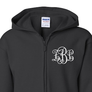 YOUTH MONOGRAM SWEATSHIRT - Youth Monogram Hoodie, Monogram Gift, Flower Girl Gift, Flower Girl Hoodie, Personalized Gift, Youth Zip Up