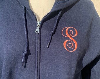 Single Letter Monogram, Embroidered Monogram Hoodie, Personalized Hoodie, Personalized Sweatshirt, Personalized Gift, Monogram Shirts