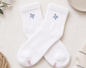 MONOGRAM EMBROIDERED SOCKS - Personalized Socks, Initial Socks, Bridal Party Socks, Wedding Socks, Bridesmaid Socks, Bridesmaid Gift