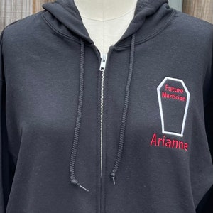 PERSONALIZED MORTICIAN GIFT - Gift For Mortician, Mortician Gifts, Future Mortician, Mortician Present, Embroidered Hoodie, Mortician Shirt