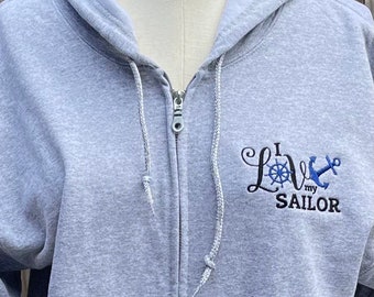 NAVY WIFE GIFT - I Love My Sailor, Navy Wife, Navy Wife Shirt, Navy Mom, Navy Girlfriend, Sailor Wife,  Military Wife, Sailor Girlfriend