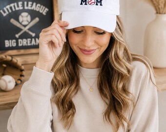 EMBROIDERED BASEBALL HAT - Baseball Hat, Baseball Cap, Baseball Mom Hat, Baseball Mom Cap, Baseball Mom, Baseball Mom Gift, Mom Hat, Mom Cap