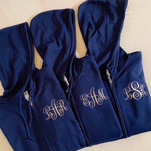 MONOGRAM PERSONALIZED HOODIES Monogrammed Sweatshirt Custom | Etsy