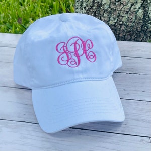 EMBROIDERED MONOGRAMMED HAT, Personalized Hat, Bridesmaid Hat, Bachelorette Hat, Bride Hat, Monogram Cap, Bridesmaid Gifts, Custom Hat
