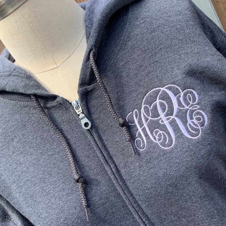 Personalized Monogram Embroidered Sweatshirt, Custom Hoodie Sweatshirt ...