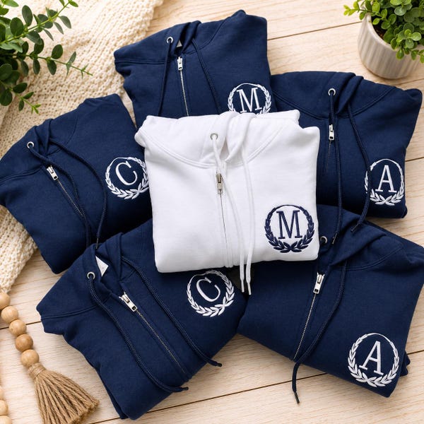 BRIDESMAID HOODIE GIFT - Bridesmaid Gift, Bridesmaid Proposal, Bridal Zip Hoodie, Bridesmaid Gift Idea, Monogram Hoodie, Bridesmaid Sweats