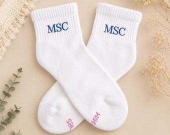 CUSTOM GIFT SOCKS - Embroidered Socks, Initial Socks, Personalized Socks, Monogram Socks, Bridesmaid Socks, Wedding Party Gift, Cozy Socks
