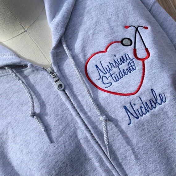 NURSING STUDENT GIFT Embroidered Nursing Hoodie Nurse Gift - Etsy