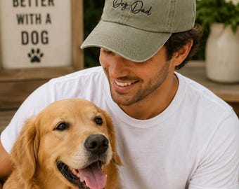 DOG DAD HAT - Dog Dad Cap, Dog Dad Gift, Dog Dad Gifts, Dog Lover Gift, Gift For Dog Lover, Pet Lover, Pet Lover Gift, Embroidered Hat