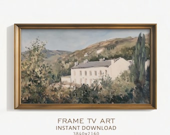 Frame TV Art Landscape European Villa Vintage Style Painting Country Farmhouse Cottage Decor TV Screensaver Digital Download