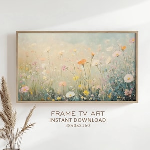Summer Wildflowers Frame TV Art Painting Vintage Style Summer Decor Field of Flowers Screensaver Spring Country Farmhouse Cottage Art