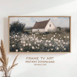 Summer Frame TV Art Cottage Garden Painting European Country House Neutral Floral Decor Screensaver Farmhouse Cottagecore Digital Download