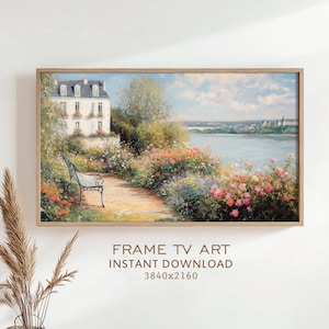 Summer Frame TV Art Cottage Garden Painting Landscape Floral Decor Screensaver Spring Country Farmhouse Cottagecore Digital Download