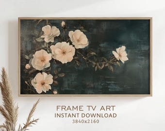 Frame TV Art Wildflower Antique Painting Flower Dark Green Botanical Floral Vintage Summer Decor Earthy Organic Screensaver Digital Art