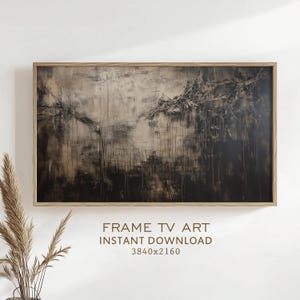 Frame TV Art Dark Modern Abstract Textured Painting Screensaver Farmhouse Cottagecore Charming TV Art Digital Download