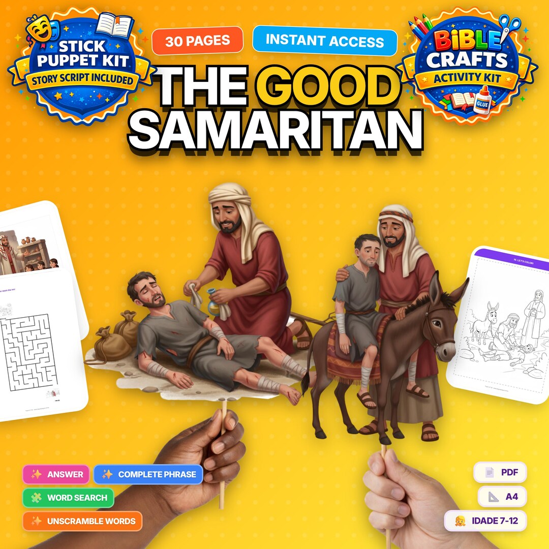 The Good Samaritan Bible Story Craft for Kids, Sunday School Lesson ...