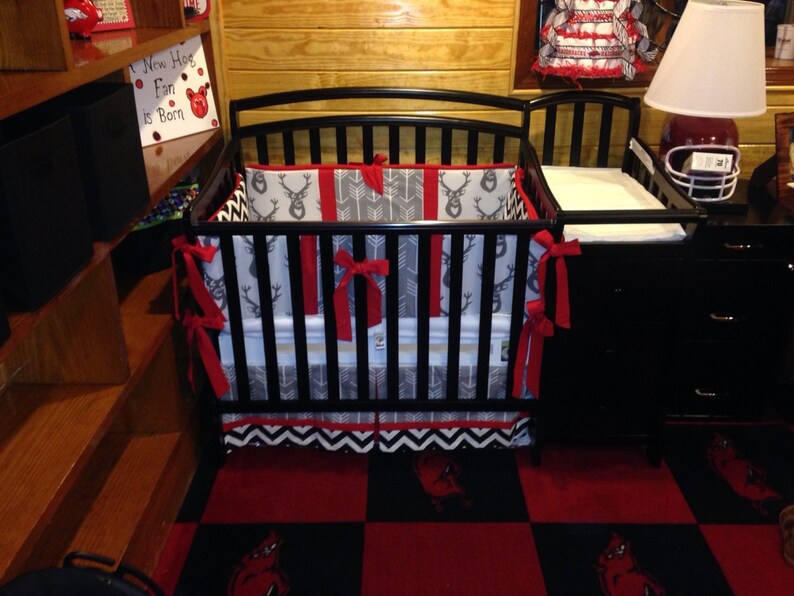 Crib Bedding Woodland Mint Coral Navy Gracie Girl Bedding. Etsy