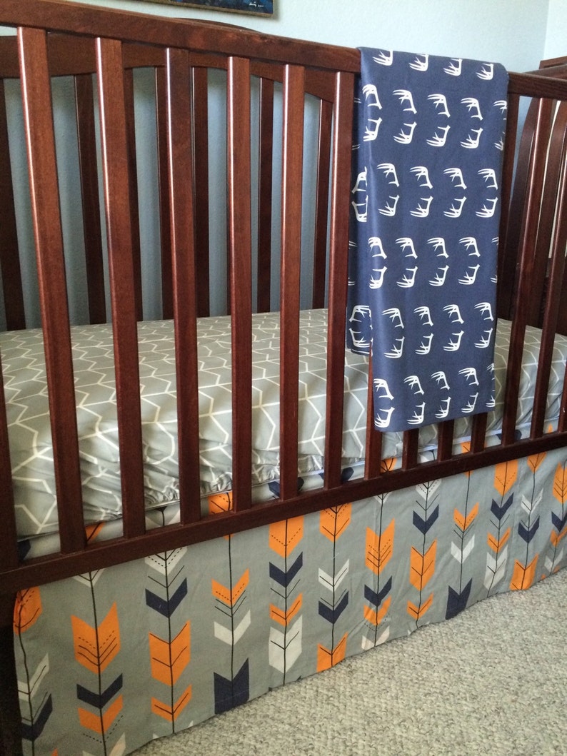 Crib Bedding Woodland Mint Coral Navy Gracie Girl Bedding. Etsy