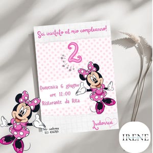 Invito Compleanno Digitale - Minnie - Bambina - Stampabile - Personalizzato -