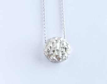 Textured Sterling Silver pendant, Luna, pendant,unique, gift for her,13mm