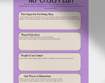 Crisis Plan Template - Arbeitsblatt für psychische Gesundheitskrisen