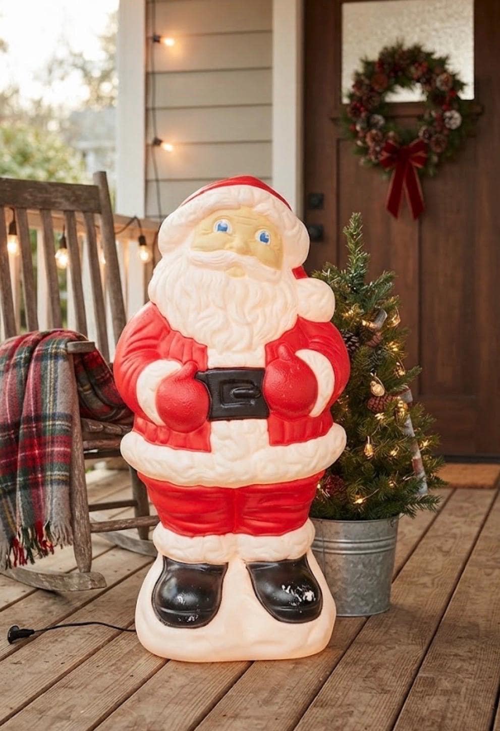 Vintage Light up Outdoor Santa - Etsy