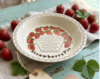 Vintage Royal China “Strawberry Pie” Recipe Plate