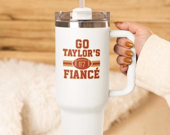 Taylors Fiancé Sticker | Funny Swiftie Football Decal, Retro Chiefs Colors Kelce 87, Game Day Snarky Swift Fan Vinyl Laptop Water Bottle
