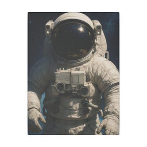Astronaut Canvas Print, Outer Space Wall Art for Kids' Room, Space Lover Gift, Bedroom Decoration, Galaxy Art