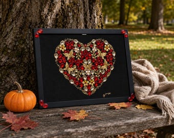Decorazione murale con gioielli: cuore decorativo per il Giorno del Ringraziamento, regalo per la padrona di casa