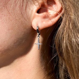 Sterling Silver Cross Earrings: Sparkling Christian Jewelry, Faith Gift