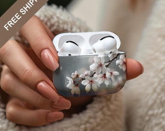 Cherry Blossom AirPods Pro Case: Soft Matte Floral Cover, Spring Gift