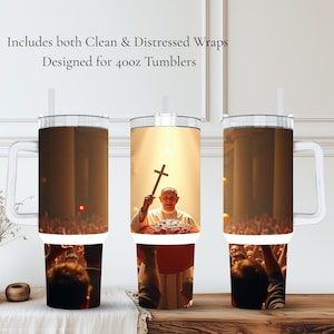 Embalagem para copo de 40 oz PNG | Embalagem para almôndegas sagradas – Limpo e desgastado | Design de meme religioso italiano | PNG de sublimação para copos Stanley