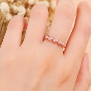 Dainty Pearl Ring: 925 Sterling Silver, Minimalist Stacking Band