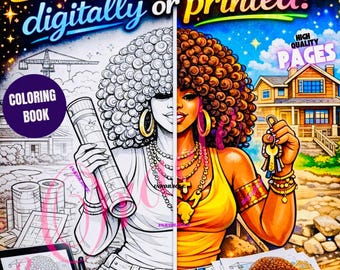 Digital Coloring Book High-Resolution Black Woman Empowerment Affirmations Coloring Therapathy Anxiety Stress Relaxation (Digital Download)