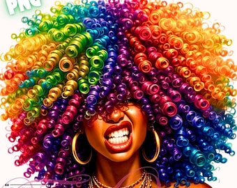 Tarjeta con cara de mujer negra enojada, alta resolución, clipart que mejora las imágenes de impresión bajo demanda y potencia las creaciones DIY, sublimación digital PNG