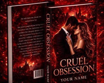 Portada de libro de romance oscuro / Cruel Obsession: Diseño prediseñado (Descarga digital)